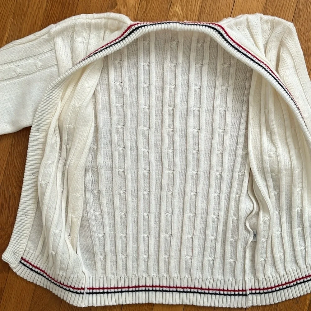 Vintage Cream Cardigan with Red and Black Trim - Picture 11 of 12